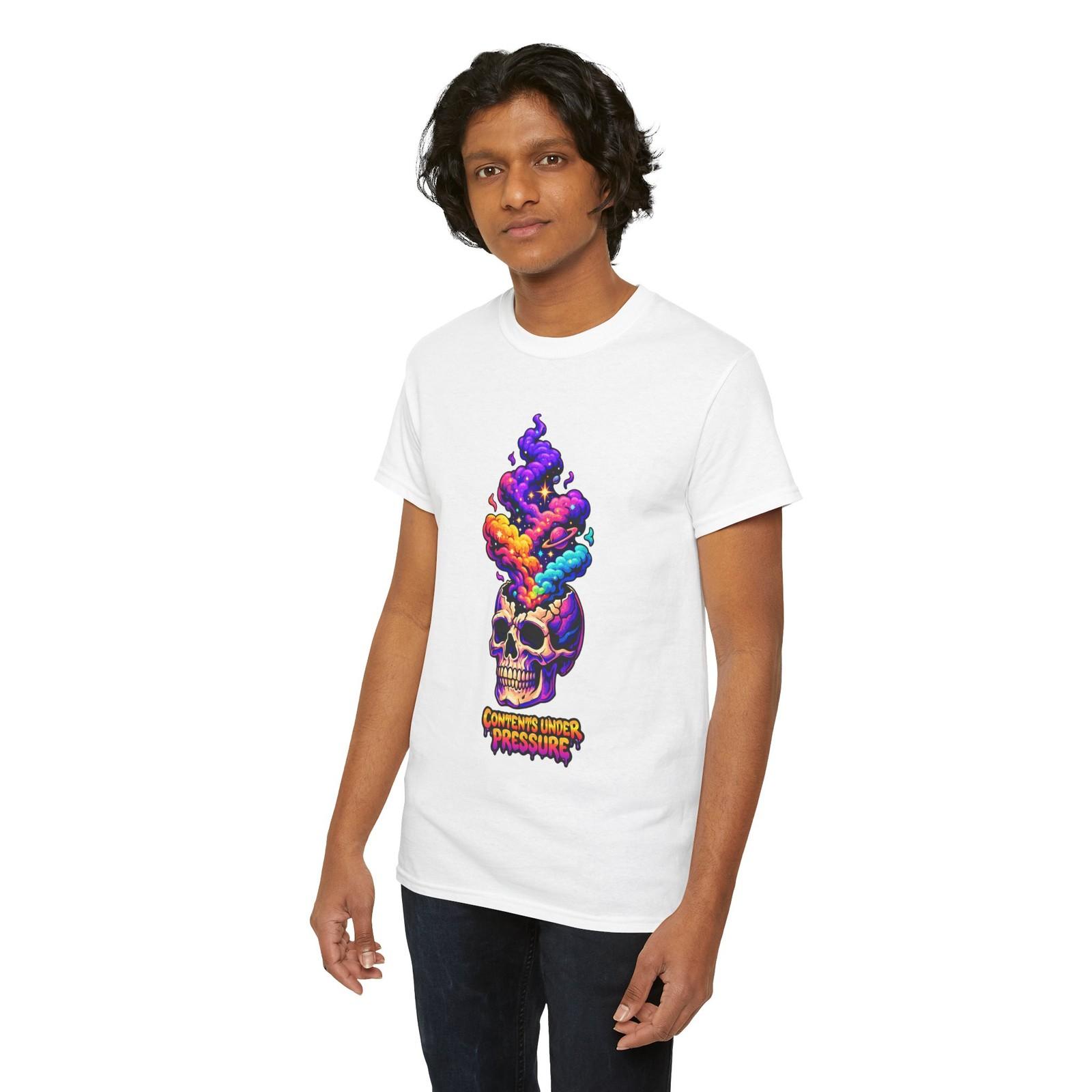 Unisex Heavy Cotton Tee Skull Space Galaxy Stars Sci Fi Horror Fantasy S разноцветный
