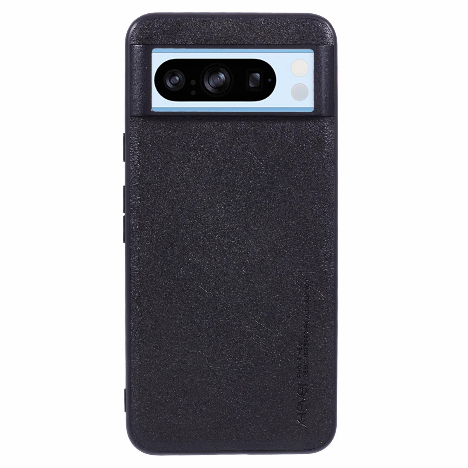 

Bojue-3 Series For Google Pixel 8 Pro Case PU Leather Coated PC+TPU Cell Phone Cover Black