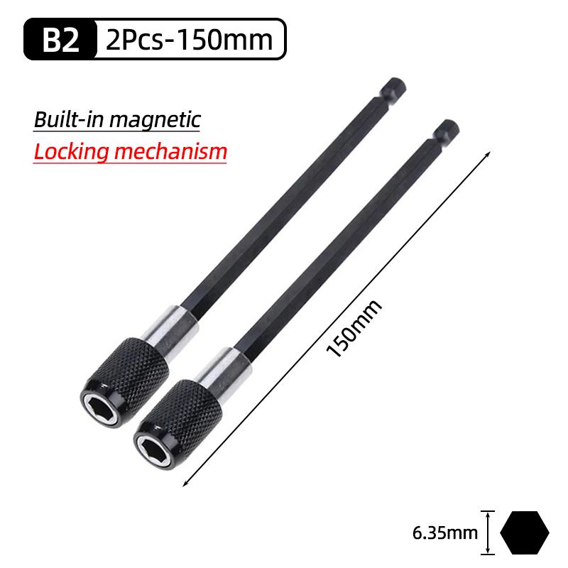 1/4" Hex Magnetic Screwdriver Bit Holder Quick Release Adapter Extension Rod Electric Drill Hand Tools 50/60/75/100/150/300mm