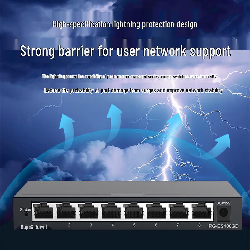 

Ruijie RG-ES108GD 8-Port Gigabit Unmanaged Switch