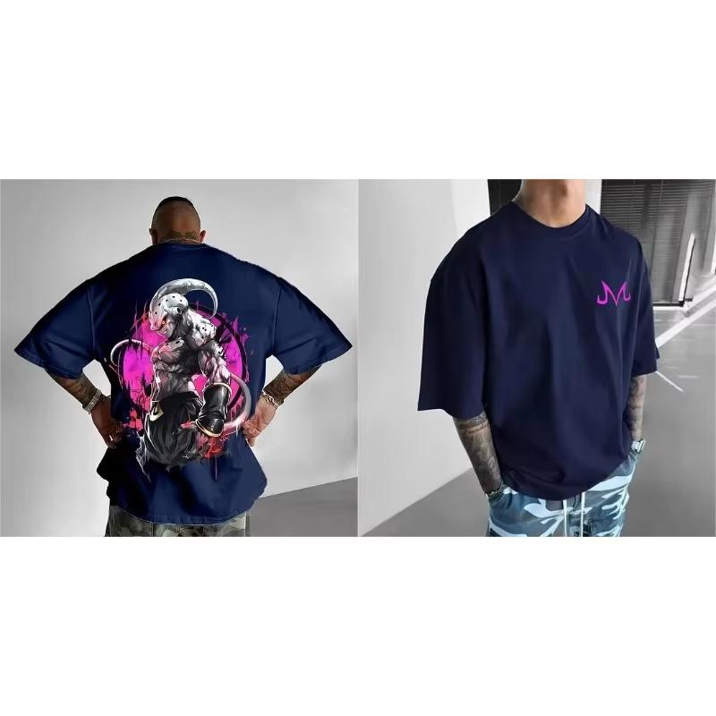 2026 Summer Dragon Ball Compilations Retro Highquality Cotton Mens Tshirts Majin Buu Unisex Childrens Casual Short Sleeves