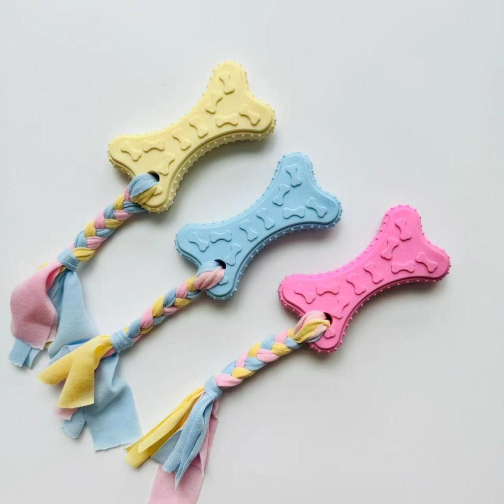 Durable TPR Teething Dog Toys for Golden Retrievers and Corgis - Bite-Resistant Cleaning Sticks and Balls