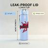 1PC Red winged horse creature print 750ml colorful plastic sports water bottle leakproof pop up lid with straw for outdoor work home use