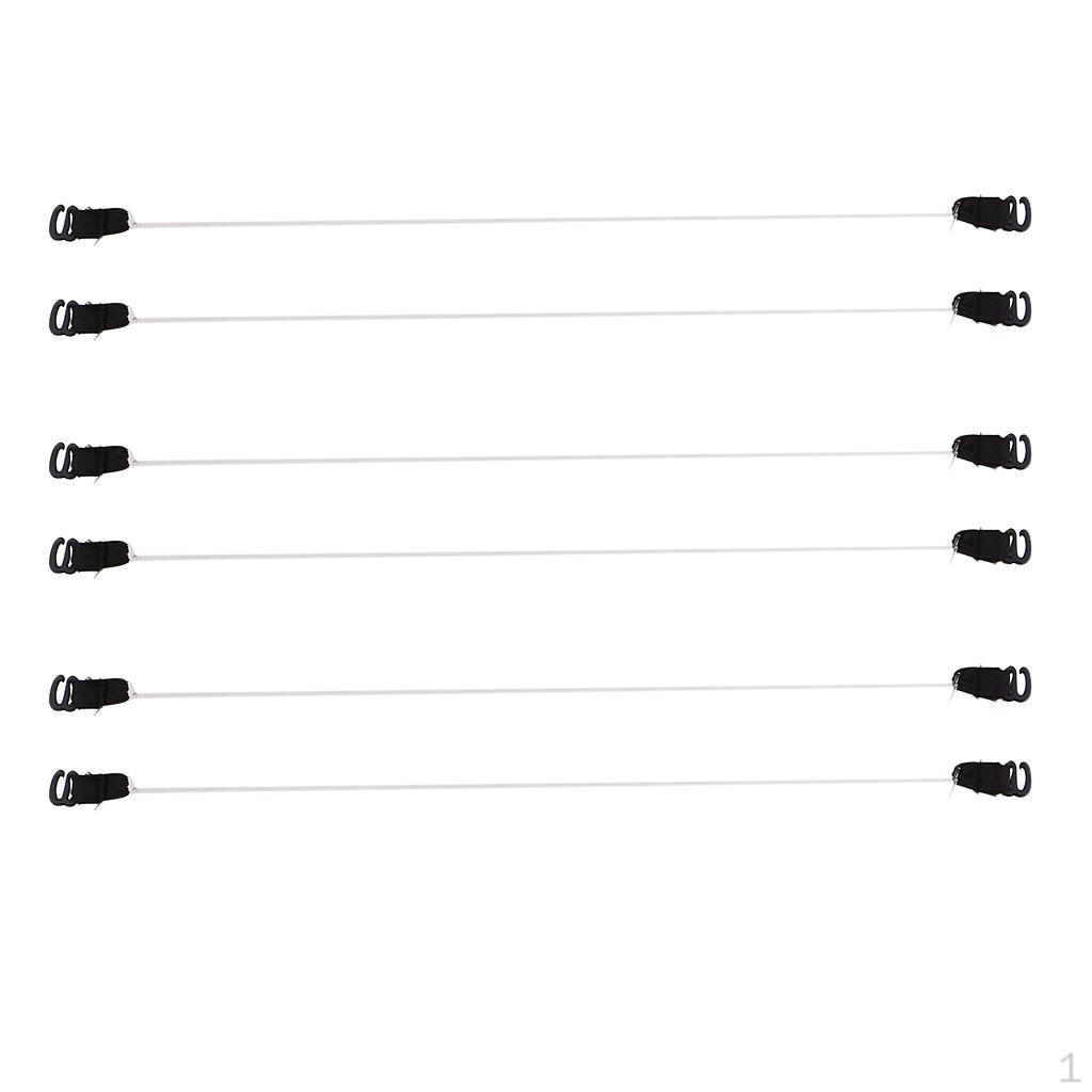 3 Pairs Black Elastic Fish Line Nylon Wire Hook For Hair Extensions Hairpieces
