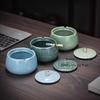 Ceramic Anti Fly Ash Ashtray, Ashtray with Lid Office Ashtray, Chinese Style Ashtrays, Home Decoration, Household Merchandises