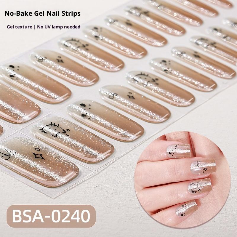 DIY gélové nálepky na nechty bez vytvrdzovania: Nálepky na nechty Cat-Eye Flash bez UV ochrany a bez potreby pečenia