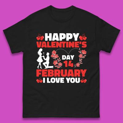14 February I Love You Mens Mens T Shirt Womens Tops Tees