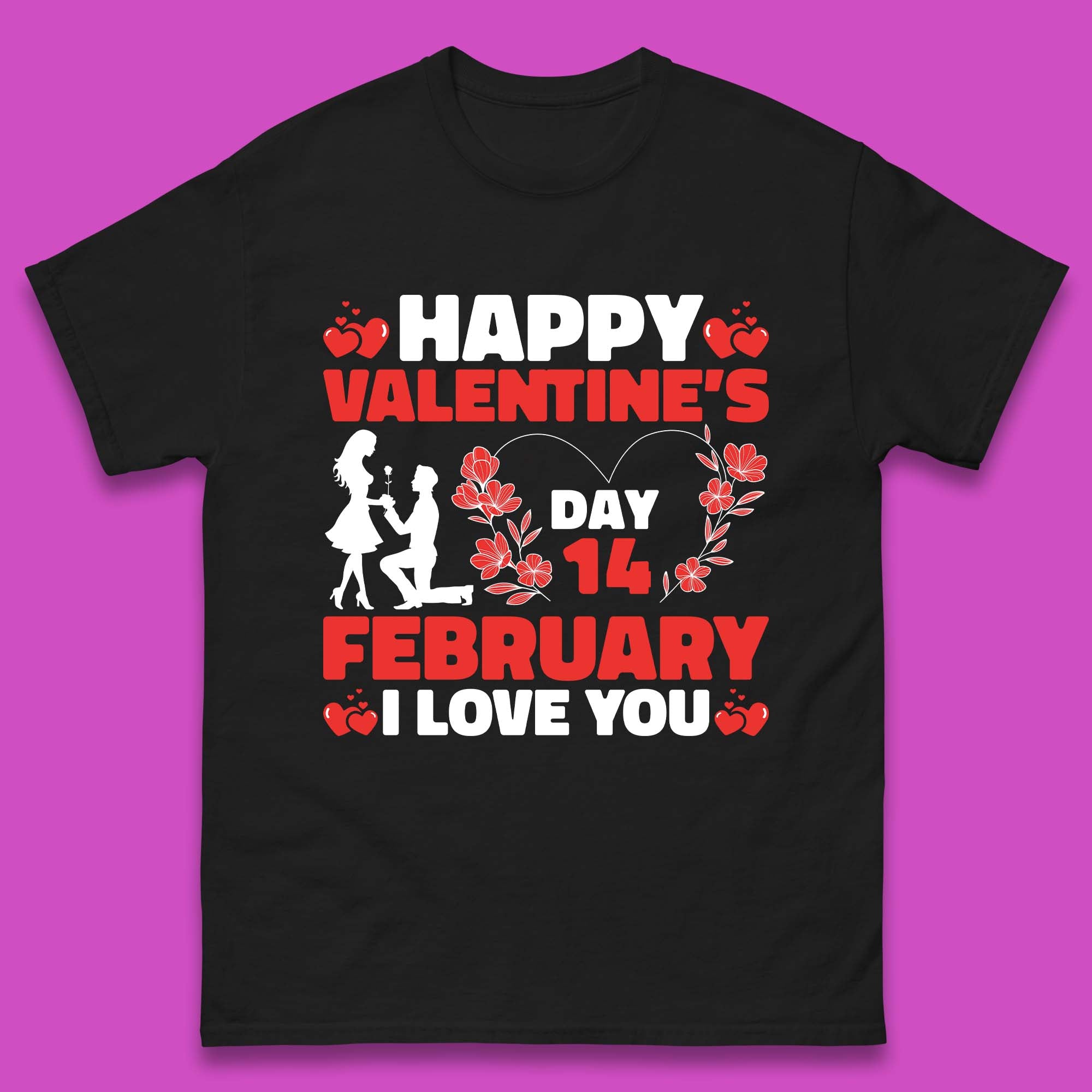 14 February I Love You Mens Mens T Shirt Womens Tops Tees XL