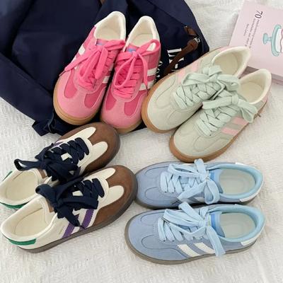 Women's Shoes 2025 Autumn New Hong Kong Style Casual Board Soft Sole Lace Up Ladies Sneakers Walking Flats Zapatillas De Mujer