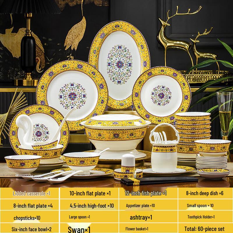 Lin Pan Enamel Ceramic Dinnerware Set
