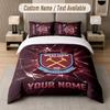 Maßgeschneidertes Bettwäsche-Set West Ham United FC Muster, Druck Name Text 1 Bettbezug plus 2 Kissenbezüge Heimtextilien