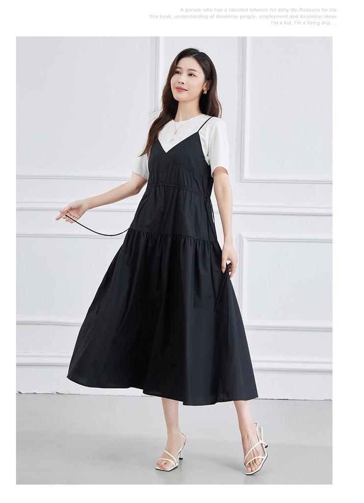 Summer New Age Reducing Short T+Strap Skirt Women's Two Piece Set
