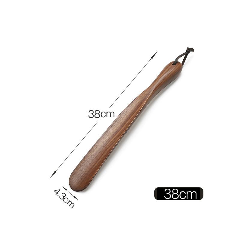 Black Walnut wooden Professional Shoe Horn Flexible Long Handle Shoehorn Useful Shoe Lifter Professional Shoe Spoon Home Tools
