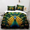 Peacock Series 3D Digital Printing Three-Piece Bedding Kit Bed Sheet Quilt Cover