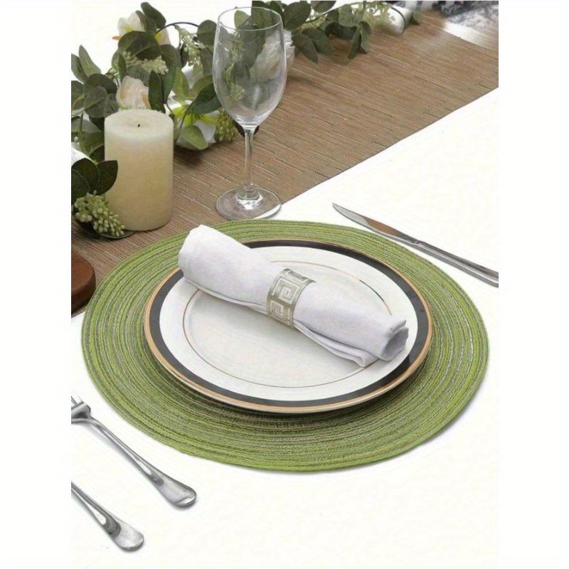 1PC Round Woven Placemats Washable Non Slip Heat Resistant Kitchen Table Mats Coasters for Dining Table Coffee Shop Office Living Room Home Decor