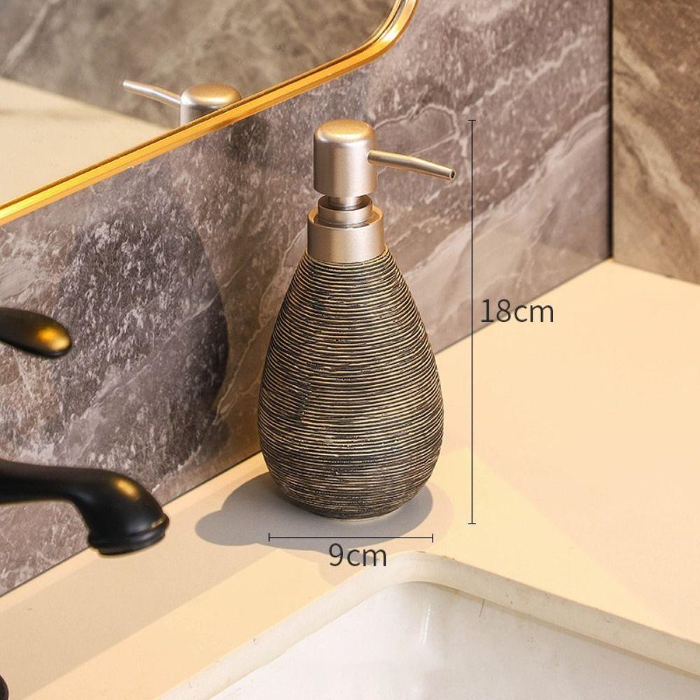 

Ceramic Lotion Press Bottle Creative Shower Gel Bottle New Hand Sanitizer Bottle black-Short