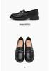 Red Dragonfly Damen Echtleder klobiger Absatz Slipper Loafer