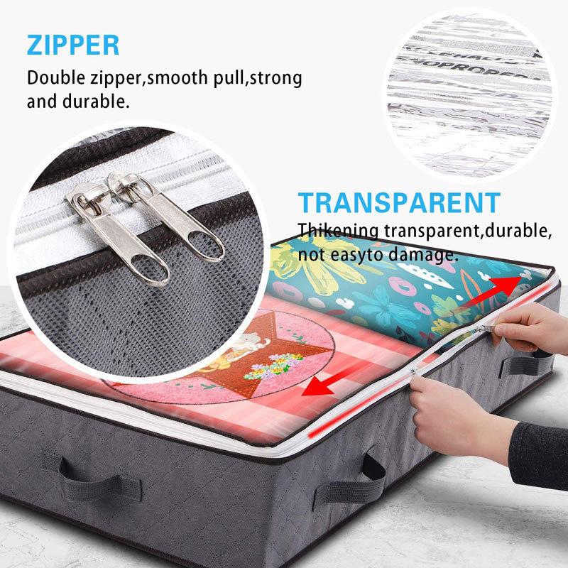 Non-Woven Underbed Quilt Storage Bag Organizer Wardrobe Clothes Dust Moisture-Proof Finishing Bag Foldable Storage Box 100X50X18