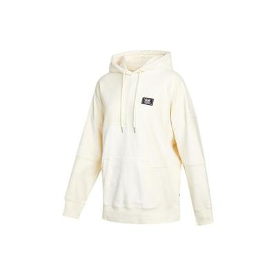 Corduroy Solid Color Spliced Hooded Pullover Sweatshirt Women Tops Off-White VN0A5F6F3KS