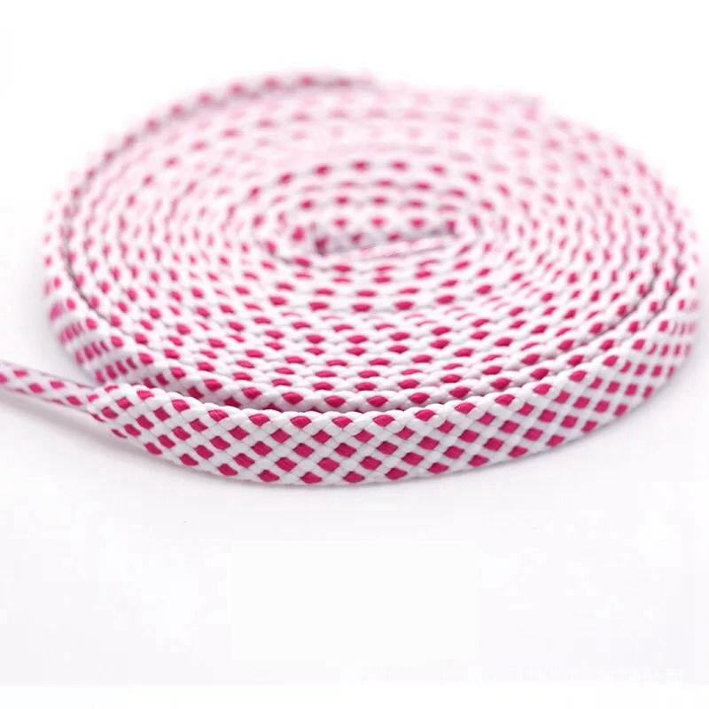 1pair shoelace Fashion Polyester Sneaker Shoe Lace Colors Checkered Double Layer Hollow Flat Shoelaces 100/120/140CM