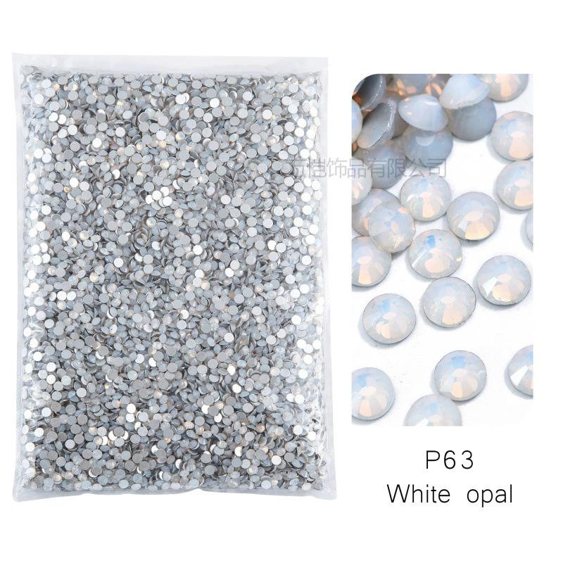 P1-70 Ordinary Color Large Packaging Glass Flat Bottom Diamond Rhinestone Nail Diamond Diy Crystal Mobile Phone Case Beauty Jewelry Accessories