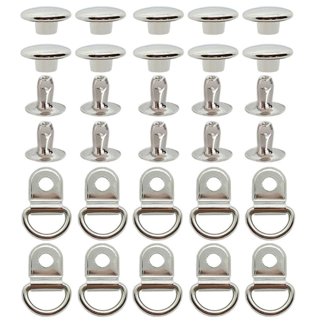 10 Set Shoelace Hook with D-Ring Buckle Shoe Leather DIY Rivet Tool