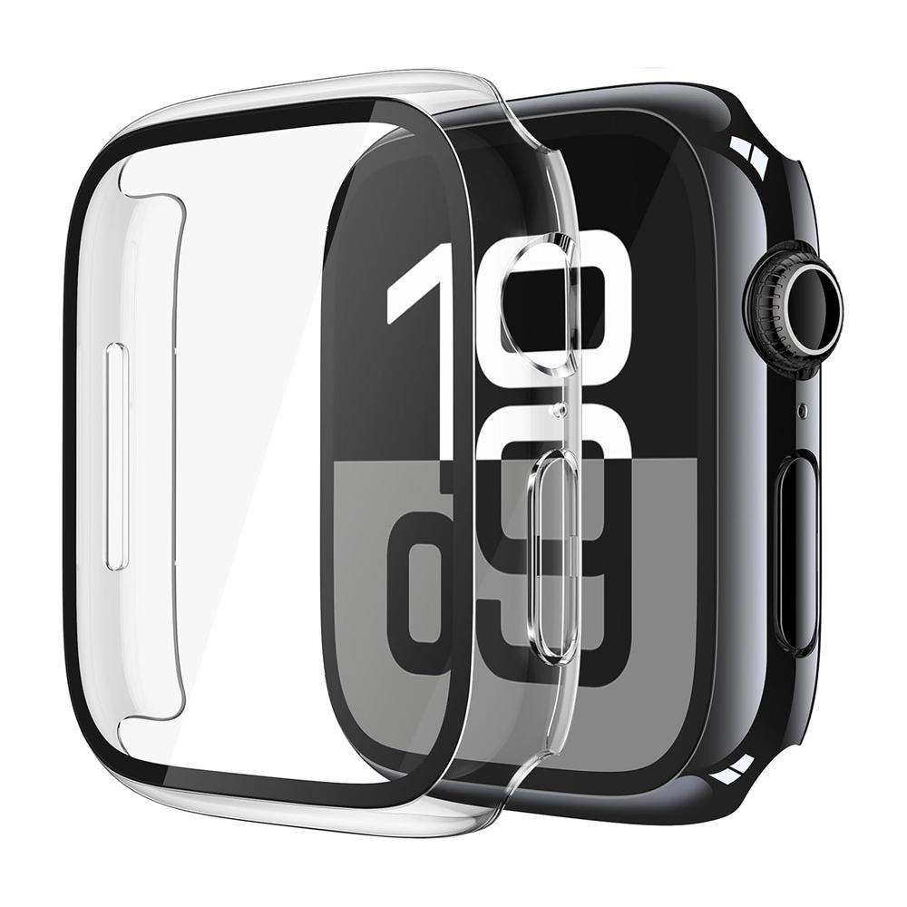 

Screen Protector For Apple Watch Case 11 10 42mm 46mm Accessories Plating Hard PC Bumper+Tempered Glass iWatch Series 11 Cover 46mm Series 10 11 прозрачный