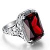 Neuer Ring Europäischer und Amerikanischer Herren- und Damen-Retro-Rotzirkon-Verlobungsring