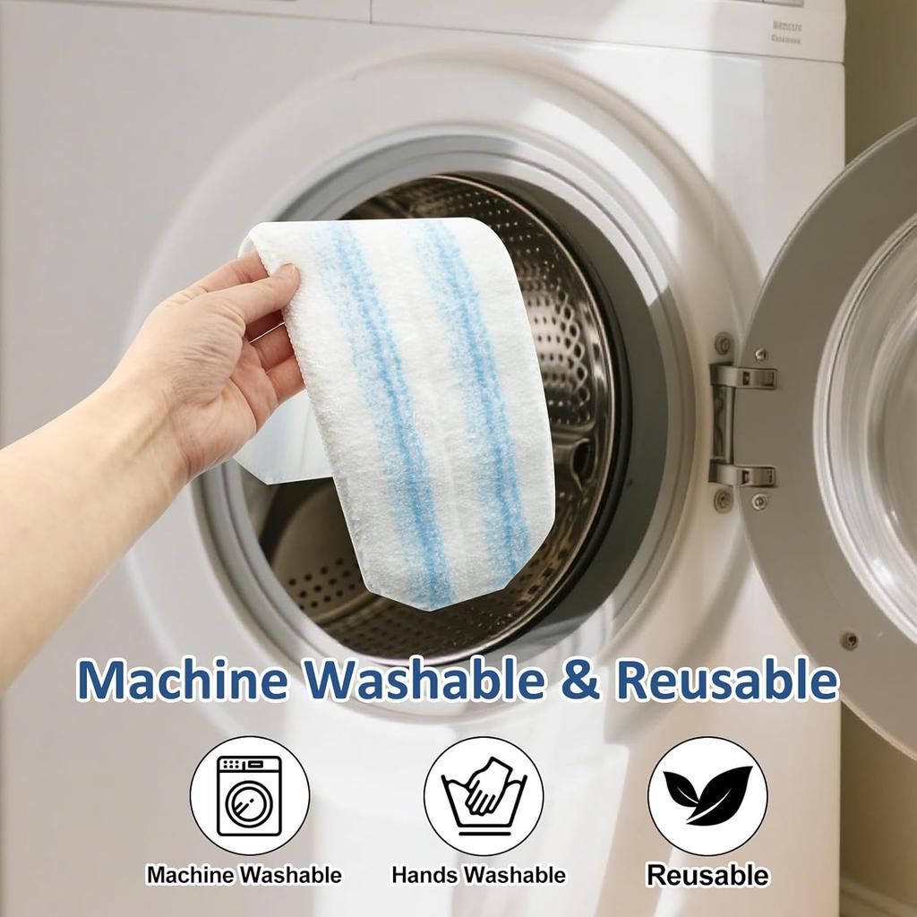 8 Pack Mop Pads Replacements Compatible with O Cedar/Vileda H2prO Flat Mop System Microfiber Mop Refills for O cedar/Vileda H2pro Flat