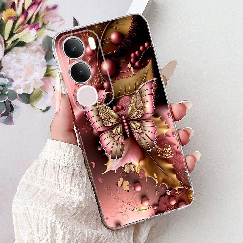 Silicone Case For Vivo Y19s V2419 Cover Lovely Cat Butterfly Cartoon Soft Back Protective Shell For Vivo Y19s 4G Y 19s TPU Coque