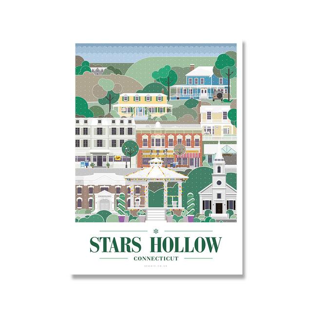 

Плакаты и принты со звездами, полые, вдохновленные девочками Гилмор, холст, картина, настенная художественная картина для гостиной, домашний декор 21cm×30cm NoFrame