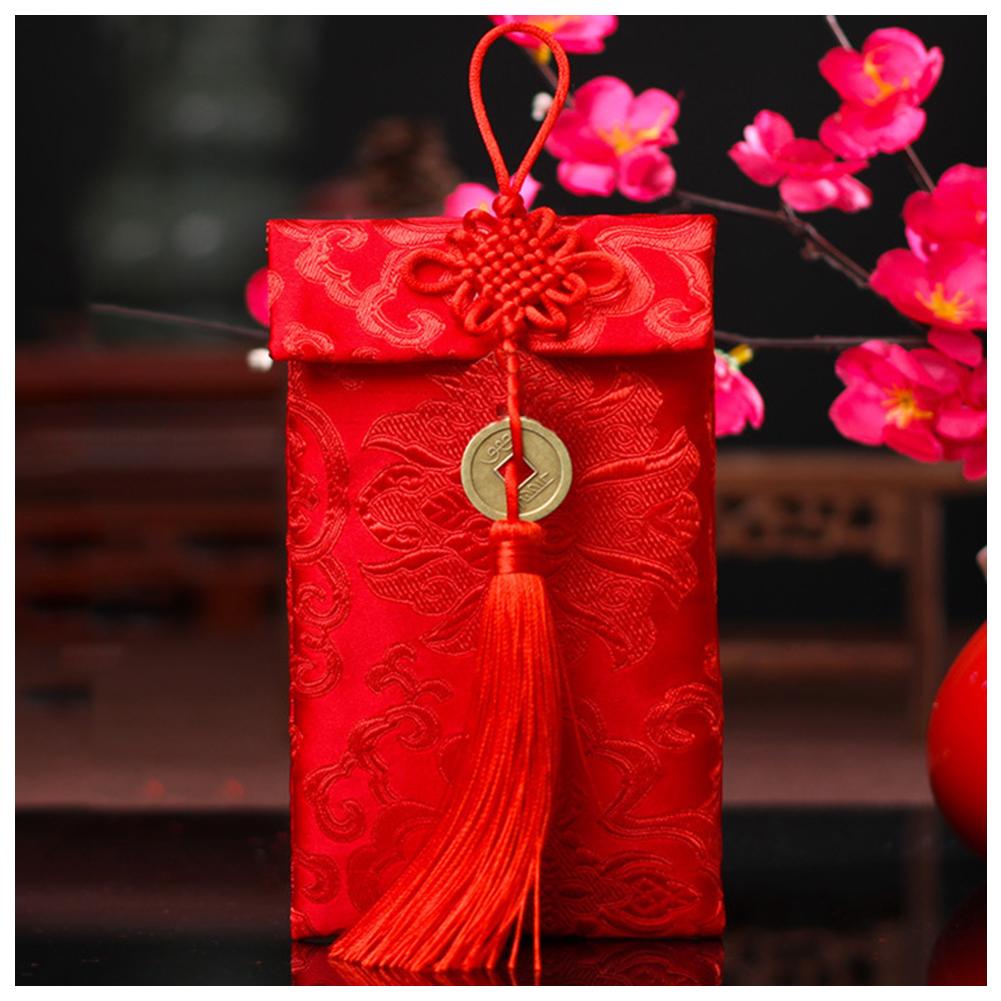 Chinese Traditional Money Gift Red Envelopes Brocade Wedding Invitation Card Bag New Year Spring Festival Hongbao Red Packets