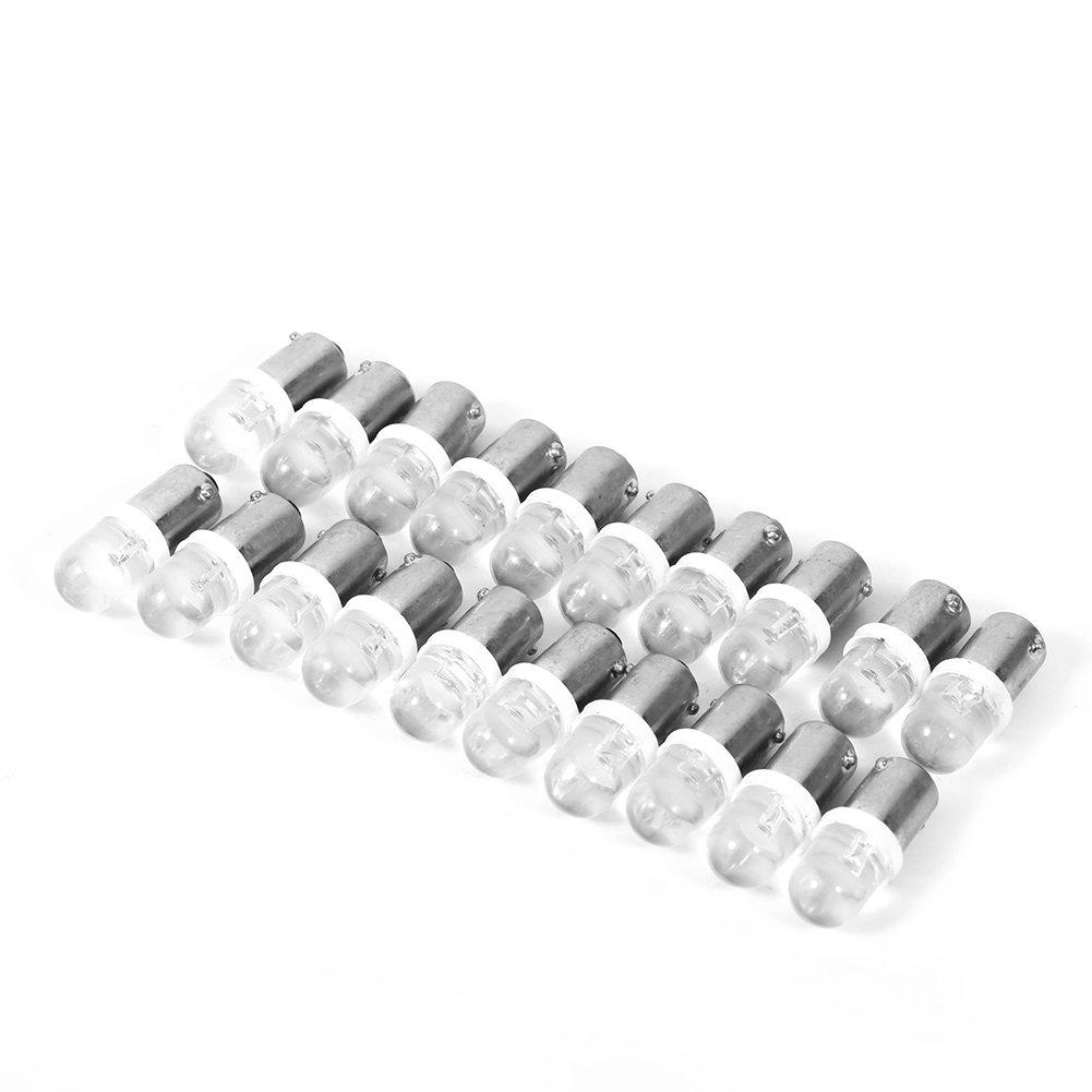 Akozon 20pcs Led Bulbs T11 T4W BA9S H6W 1895 Convex Car Led White Dashboard Bulb Led Interior Car Light Replacement