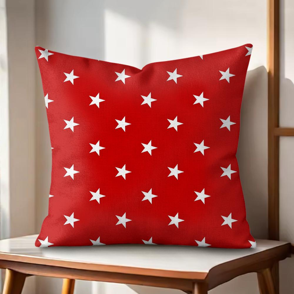 Classic Stars Cushion Cover Natural Linen Organic Fabric DoubleSided Printing Couch Pillow Covers Home Decor