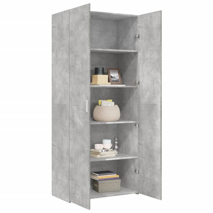 VidaXL Highboard Concrete Grey 80x42.5x185 Cm Engineered Wood, Sideboard, Storage Cabinet, Side Panel, Cabinet, 3281437