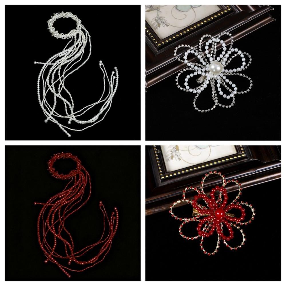 Exquisite Flower Hair Clip Elegant Bride Hair Vine Pearl Tassels Hair Accessories Wedding Dress