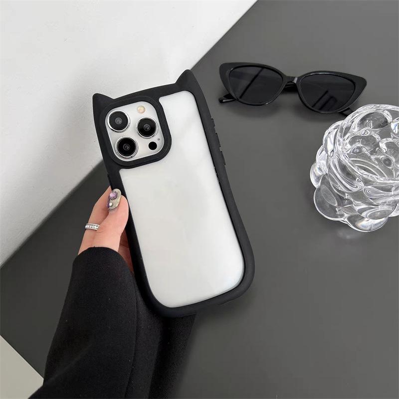 Söta kattöron för Mate60 mobiltelefonfodral Transparent P70ultra Japan och Korea Honor 50pro Hårt skal Kvinnor