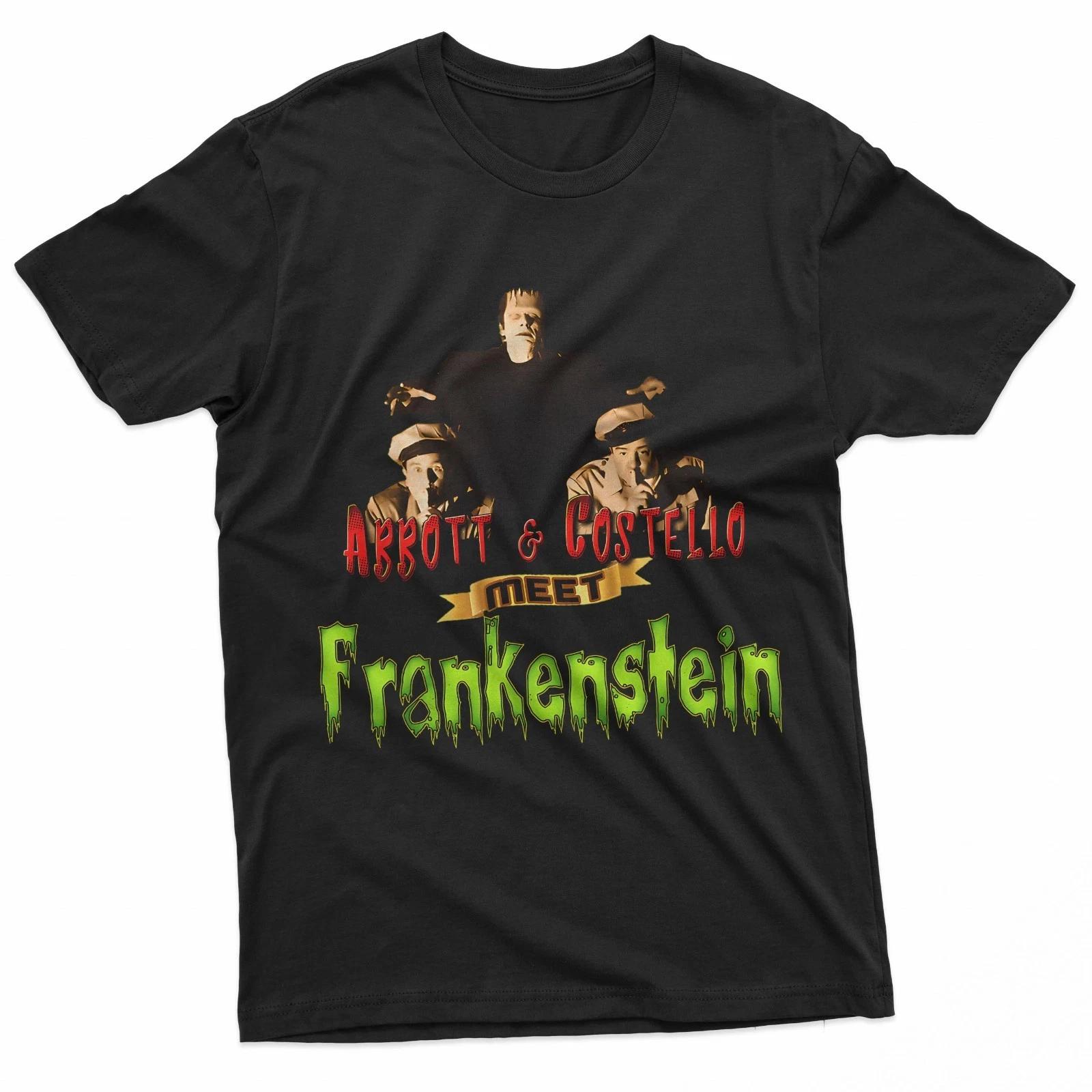 Abbott And Costello Meet Frankenstein Classic Horror Comedy 100% Cotton T-shirt Mens Tees Top M