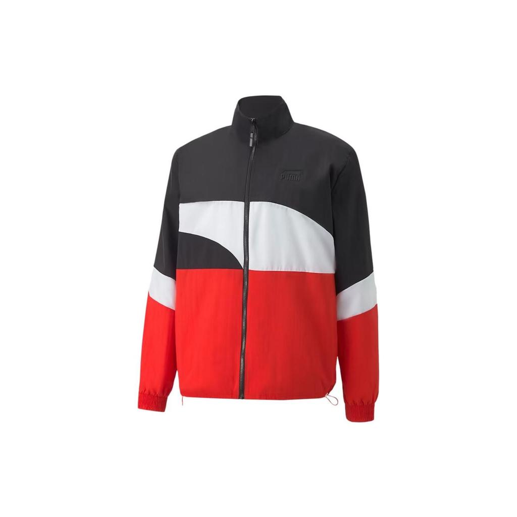 Puma Clyde Basketball Jacket Color Block Retro Sports Stand Collar Zip Long Sleeve Jacket Men Jacket Multi-color 534196-08