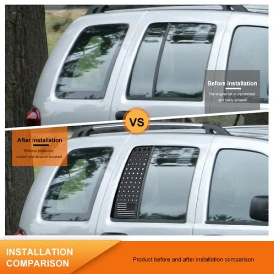 2pcs Rear Door Window Glass Cover Strip Decor Trim For Jeep Grand Cherokee 07-09