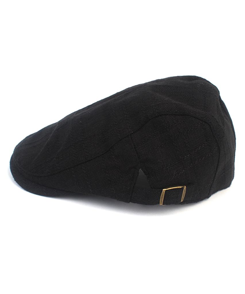 Yunibeosyeolkemiseuteuli Stitch Check Linen Black Side Belt Hunting Cap