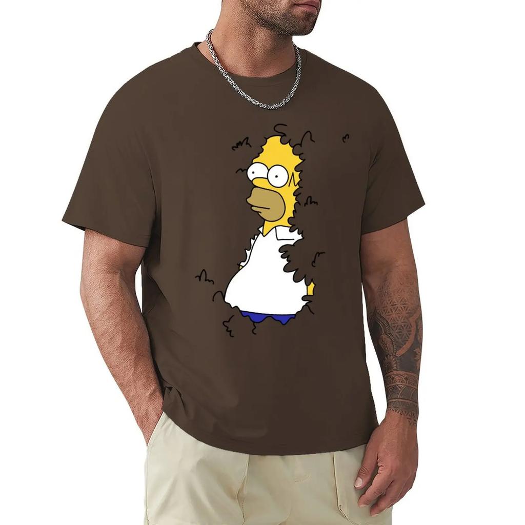 Summer Clothes Heavyweights Customizeds Sweat Fitted T Shirts for Men Homer in H Meme Classic TShirt Men Clothing Graphic