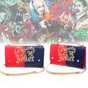 Suicide Squad Umhängetasche aus PU-Leder mit Metallkette für Damen Reiseaccessoires