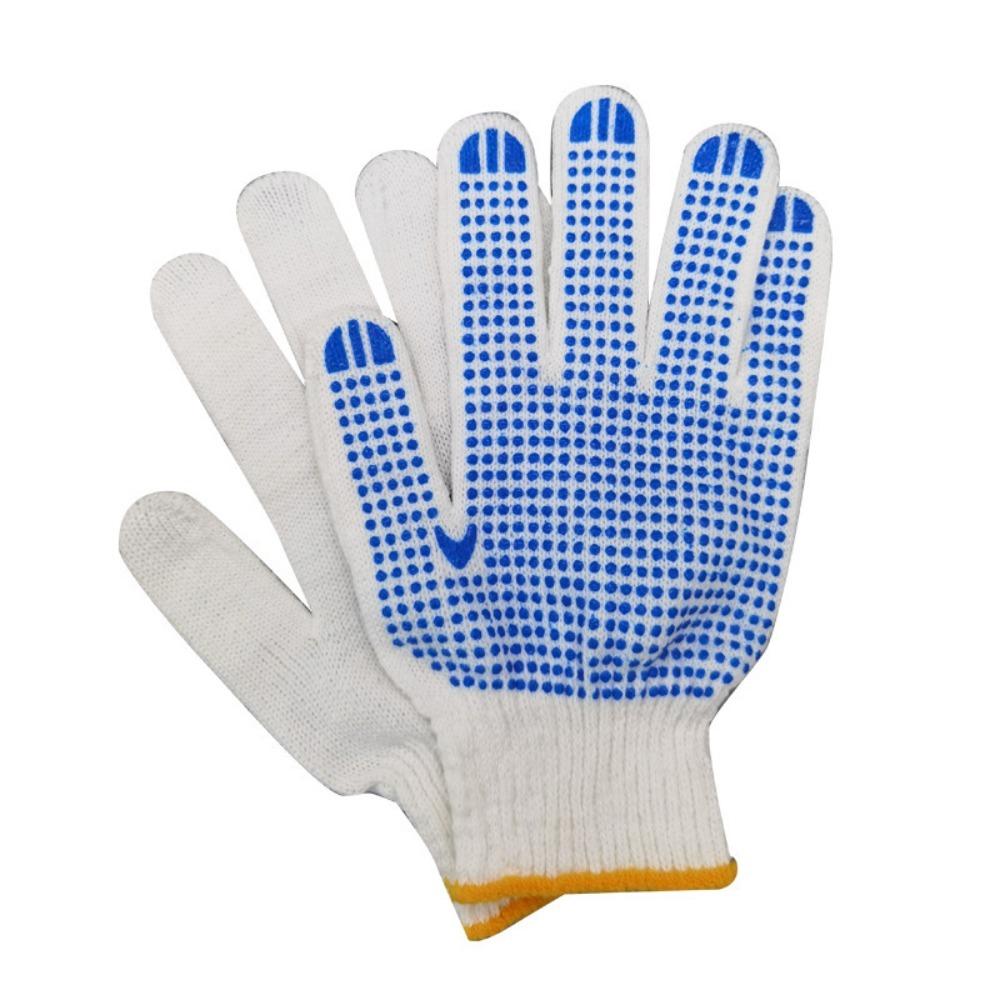 

48PCS/24Pairs Wear-Resistant Safety Gloves Cotton Material Anti Slip Gloves Gardening Work синий