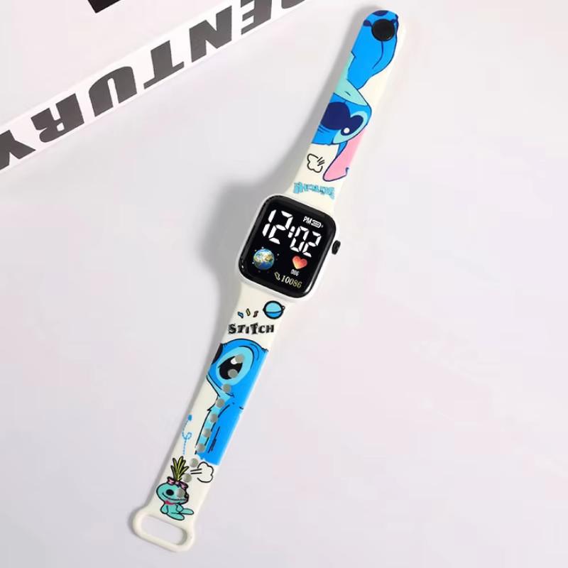 New cartoon color printed student LED electronic watch fashionable printed square Y1 button electronic watch