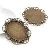 5pcs 30x40mm Inner Size Antique Silver Plated and Bronze and Black Cabochon Base Setting Charms Pendant