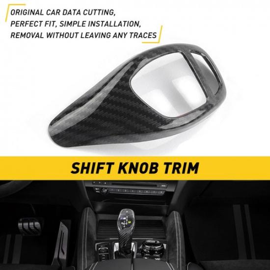 

Gear Shift Knob Cover Trim ABS Carbon Fiber Black For BMW 1 2 3 4 5 6 X5 X4 EXV