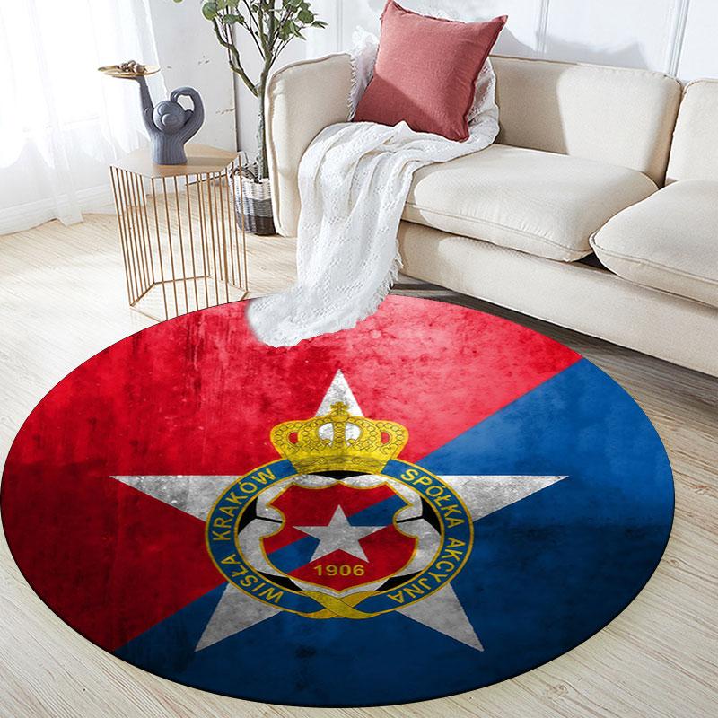 Red Star Belgrade,Round Area Rug,Carpet Rug for Living Room Bedroom Sofa Playroom Decor,Non-slip Floor Mat