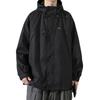 Men's Korean Style Hooded Black Jacket - Spring & Autumn, Trendy Loose Fit Workwear.
