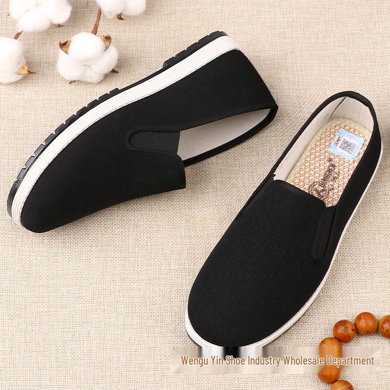 Old Beijing Men's Non-Slip Breathable Summer Cloth Shoes - Low-Top Casual Driver Footwear